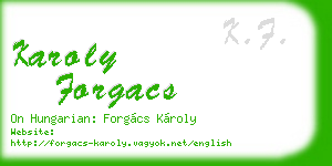 karoly forgacs business card