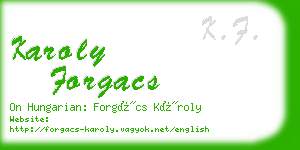 karoly forgacs business card